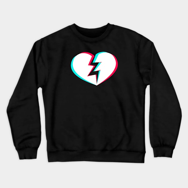 TikTok Broken Heart White Crewneck Sweatshirt by ThingyDilly